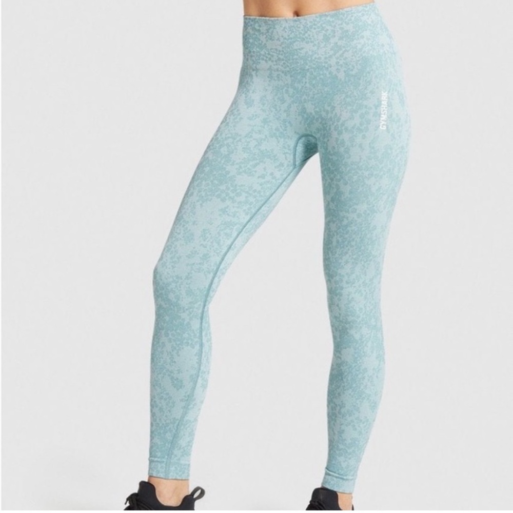Gymshark size small adapt animal print seamless leggings light teal color
